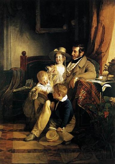 Friedrich von Amerling Rudolf von Arthaber with his Children Norge oil painting art